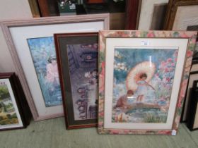 A Margaret Tarrant print along with other prints