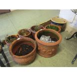 A selection of terracotta and stoneware planters