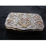 A Victorian silver plated embossed snuff box