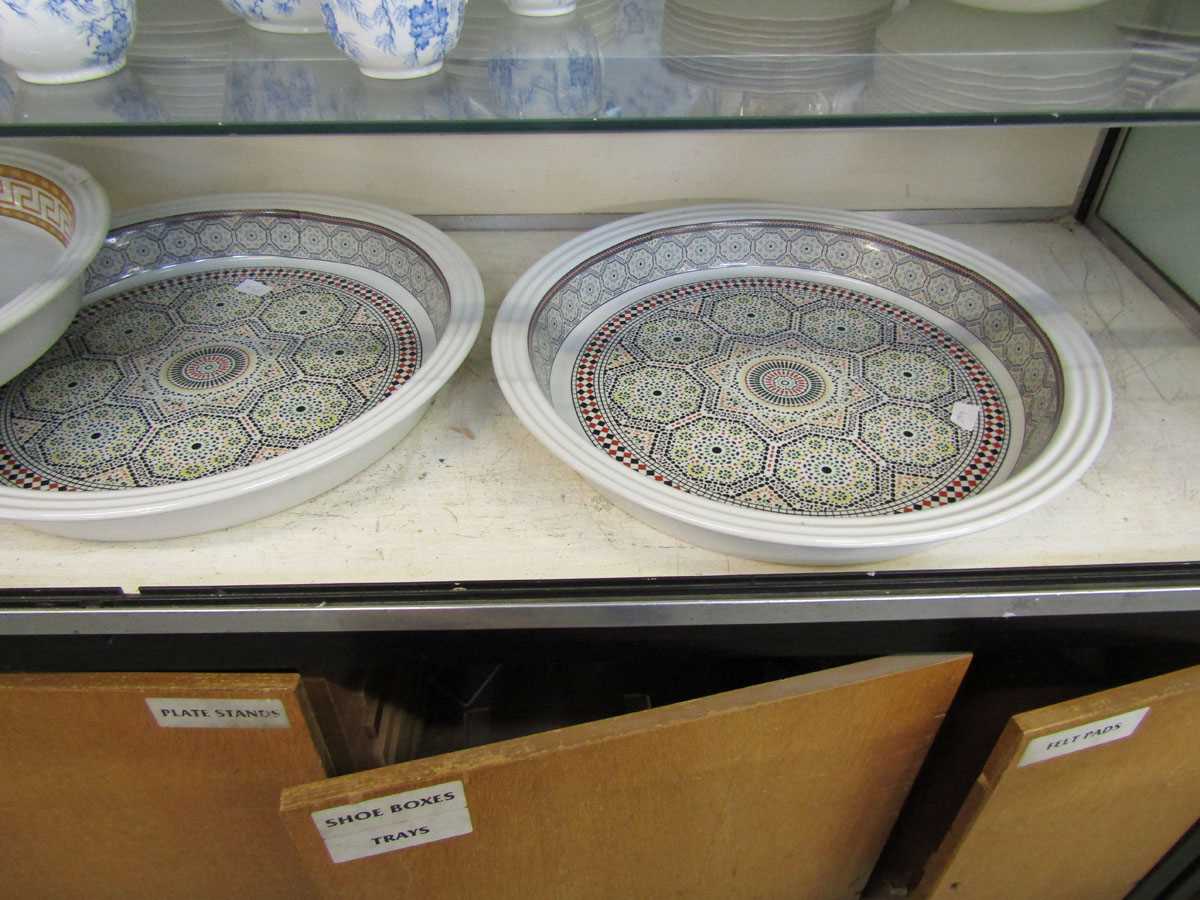 Four large middle eastern style ceramic bowls by Amarir with geometrical decoration - Image 2 of 2