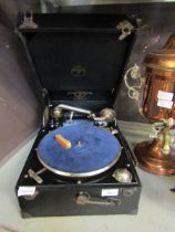 A Columbia travelling gramophone player