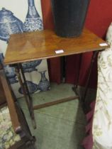 A reproduction early 20th century inlaid mahogany occasional table