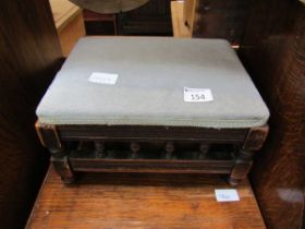An Edwardian stained and galleried footstool