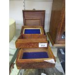 Four eastern style carved wooden boxes