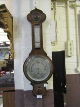 An early 20th century oak banjo barometer by James Lucking and Co Ltd of Birmingham