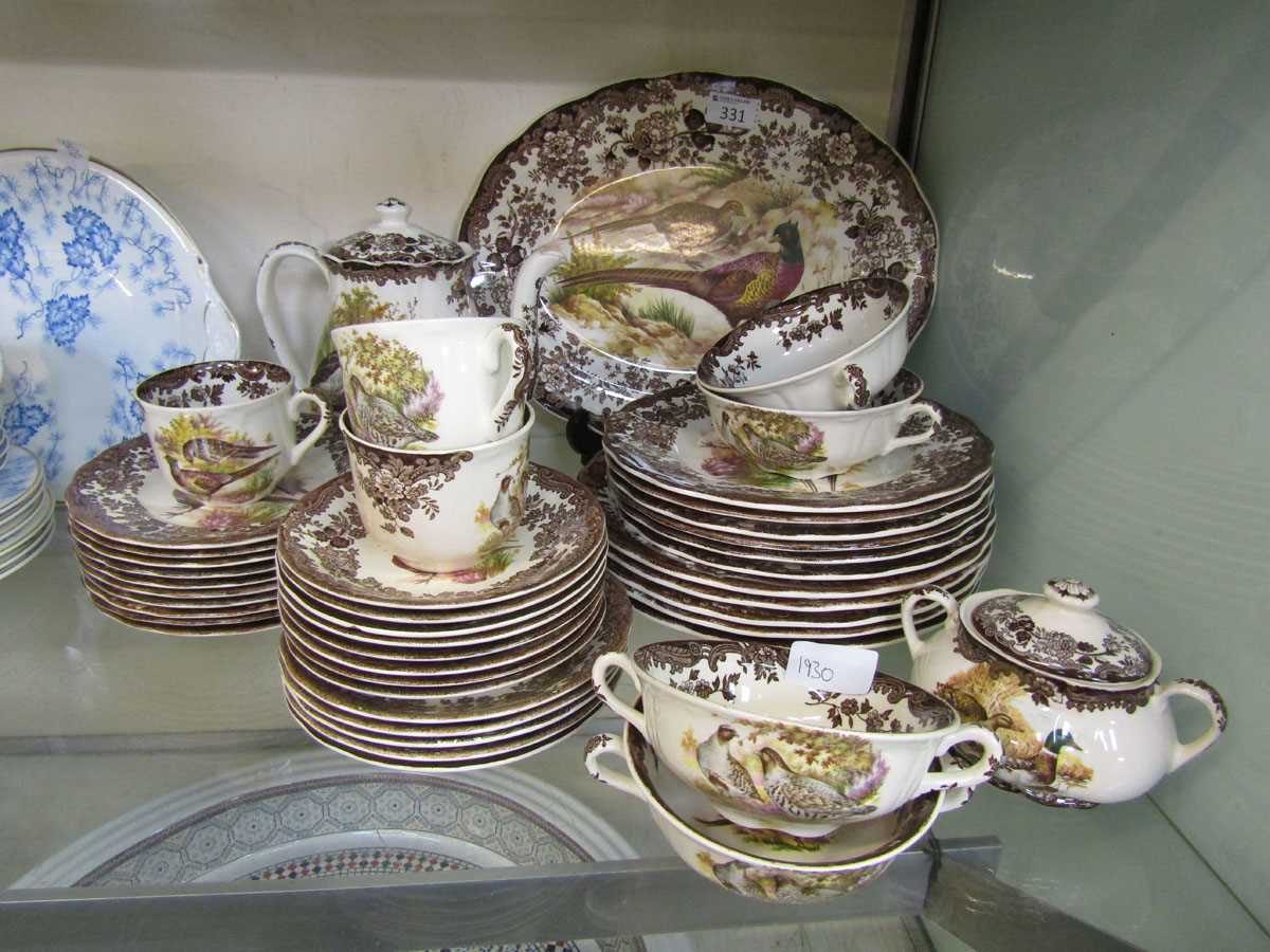 A selection of royal Worcester 'Palissy' 'Game Series' tableware to include meat plate, teapot,