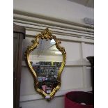 An ornate gilt framed wall mirror