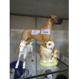 A Beswick 'CH-Ruler Of Olborough' figurine of a dog along with a Beswick Beatrix Potter's 'Old Mr