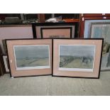 Three framed and glazed Lionel Edwards hunting and horse racing prints, two of which signed in