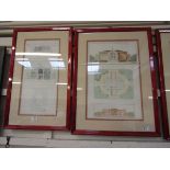 Three reproduction framed and glazed architectural prints