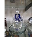 An assortment of glassware to include mid-20th century style decanter, Dartington Crystal Coronation