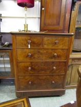 A flame mahogany chest of two short over three long graduating drawers Dimensions: H, 135cm , W,