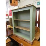 A green painted pine bookcase