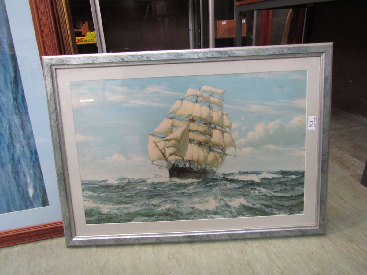 Four framed and glazed prints of sailing boats, including two Montague Dawson prints - Image 2 of 5