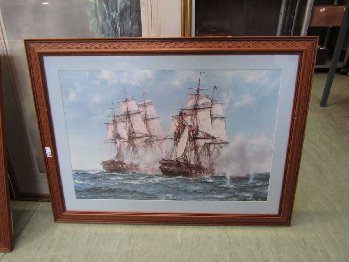 Four framed and glazed prints of sailing boats, including two Montague Dawson prints - Image 4 of 5