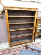 A late Victorian walnut veneered bookcase