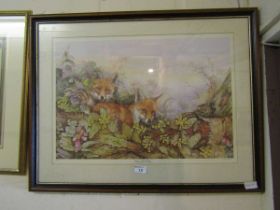 A framed and glazed limited edition Glenda Wray print titled 'Age of the Valley' No.47 of 600 signed