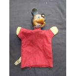 A glove puppet in the form of Mickey Mouse