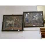 A pair of 19th century framed and glazed prints of horses in stables