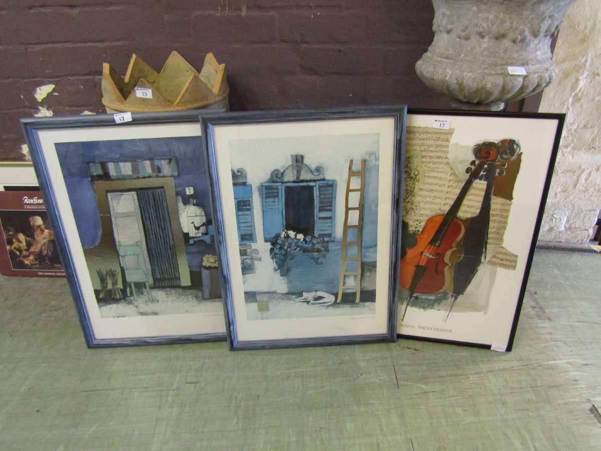 Three framed and glazed abstract prints after Rosina Wachtmeister
