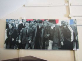 A 1980s stretched canvas depicting a still of the film 'Quadrophenia'