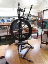 An early 20th century spinning wheel