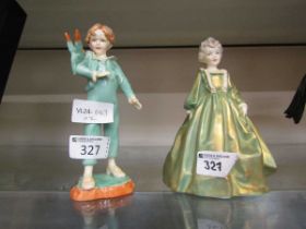 Two Royal Worcester ceramic figurines 'Grandmother's Dress' and 'The Parakeet'