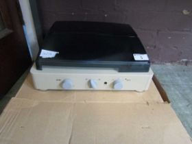 A boxed Gladhouse turntable (Incorrect power supply)