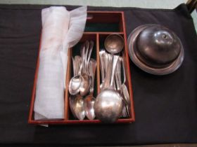 A quantity of flatware to include spoons, forks, knives, etc