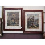 A pair of framed and glazed late 19th century coloured prints titled 'The Finishing Touch' and '