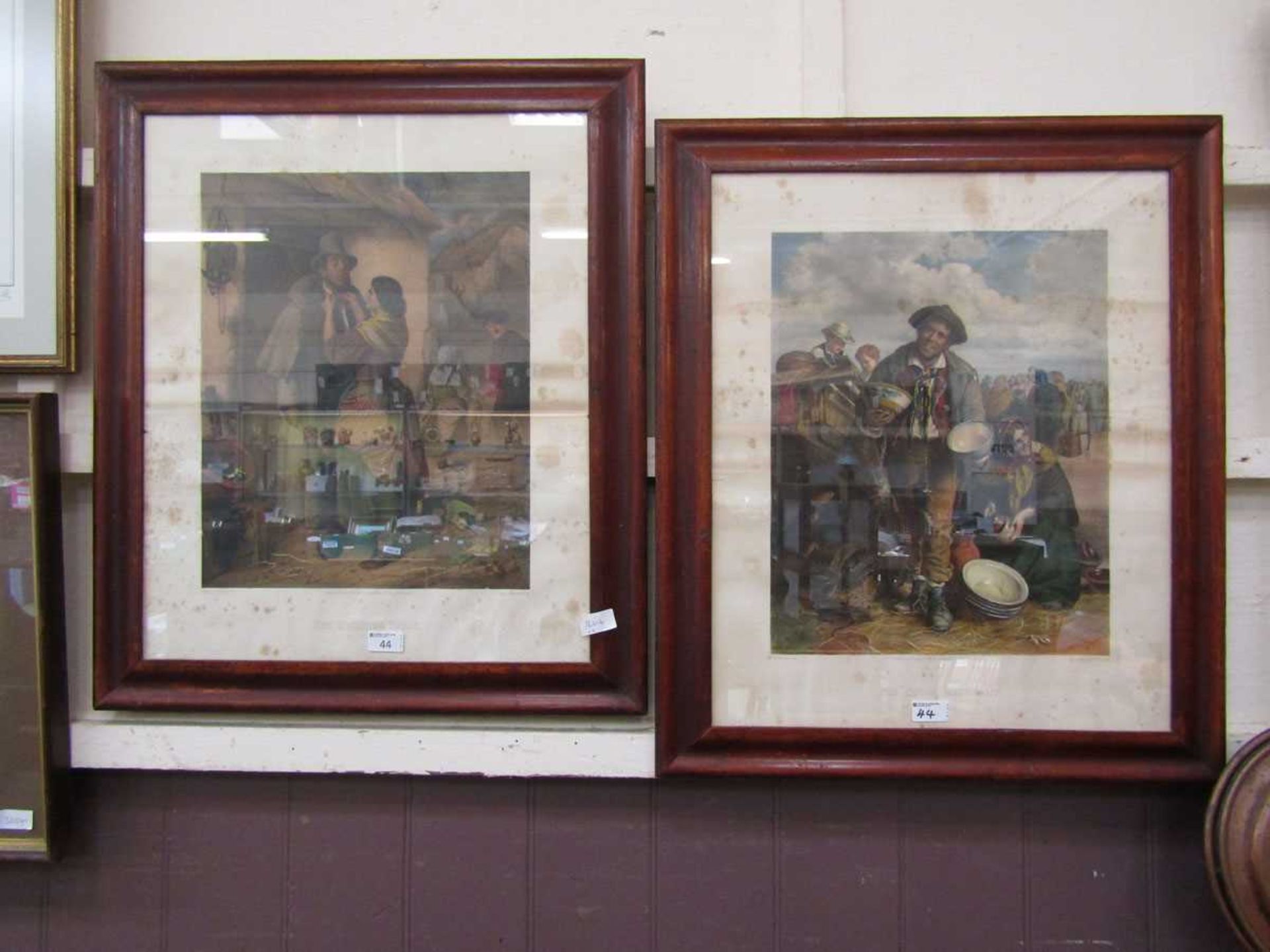 A pair of framed and glazed late 19th century coloured prints titled 'The Finishing Touch' and '