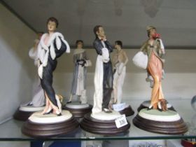 An assortment of seven moulded ADL figurines of early 20th century socialites, designed by