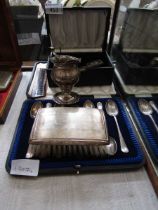 A quantity of silver hallmarked items to include cased set of silver hallmarked spoons, tongs, small