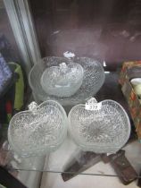 A set of six Covetmo apple design glass bowls along with a matching larger bowl