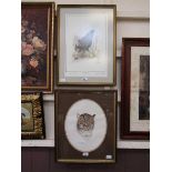 Two framed and glazed limited edition prints one titled 'Blackcock' the other depicting wild cat