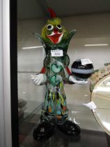 A Murano style glass figure of a clown