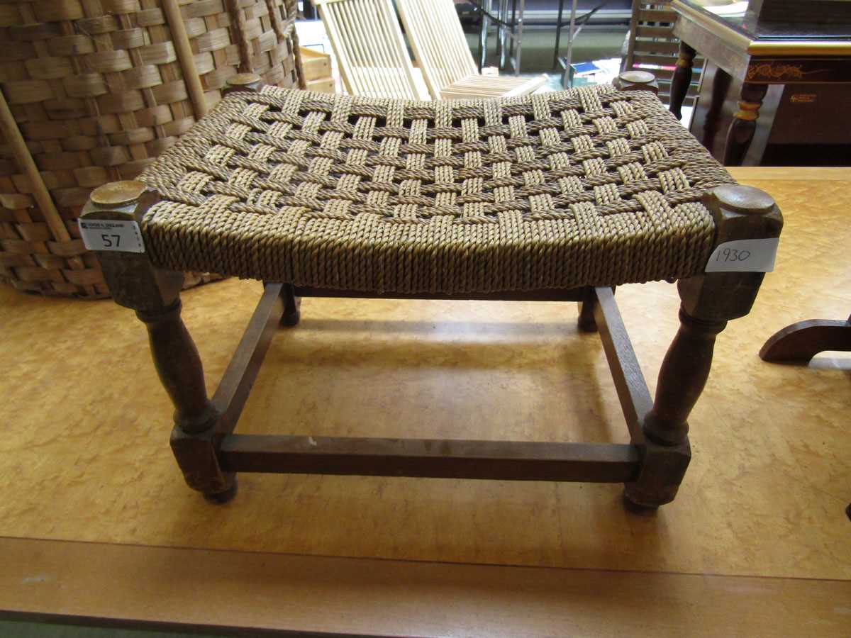A seagrass seated stool