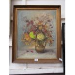A gilt framed oil on canvas of still life signed Dorothy Dean