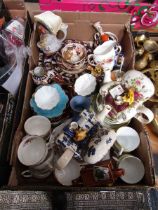 A tray of decorative ceramic ware to include plates, cups, saucers, teapots, etc