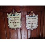 Two reproduction enamelled signs 'Royal Commission On Horse Breeding' and 'King's Premium'