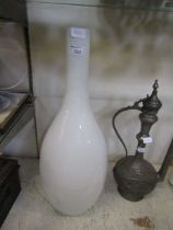 A large mid-20th century style milk glass vase
