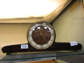 A mid-20th century style mantel clock by Zentra