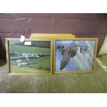 Eight gilt framed and glazed prints of military aircraft