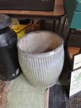 An early 20th century galvanised wash tub