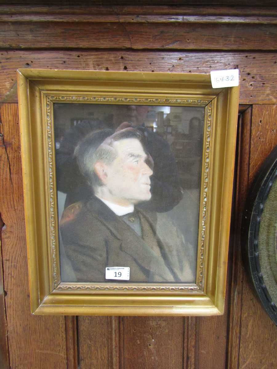 A gilt framed and glazed possible painting of a gentleman in military dress