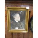 A gilt framed and glazed possible painting of a gentleman in military dress