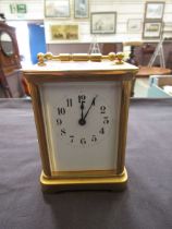 A brass carriage clock