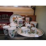 An assortment of Portmeirion 'Botanic Garden' ceramic tableware to include lidded storage vessels,
