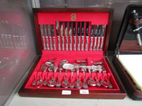 A canteen containing King's pattern flatware by various makers
