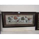 Three framed and glazed Indian prints of elephants